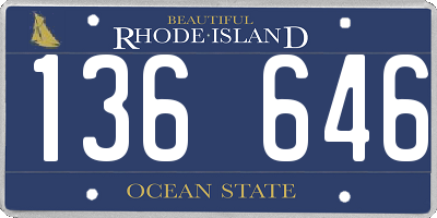 RI license plate 136646