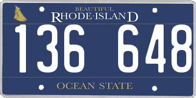 RI license plate 136648