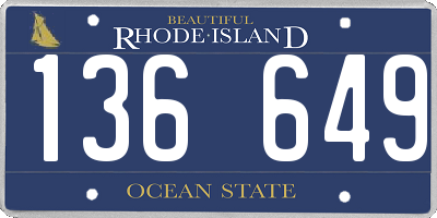 RI license plate 136649