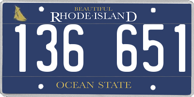 RI license plate 136651