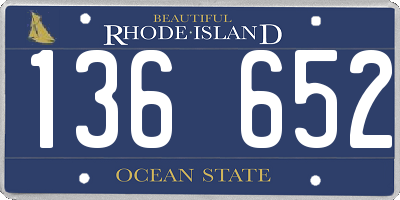 RI license plate 136652