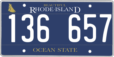 RI license plate 136657