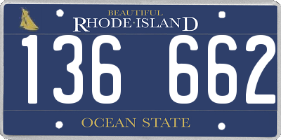 RI license plate 136662