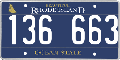 RI license plate 136663