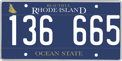 RI license plate 136665