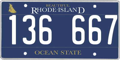 RI license plate 136667
