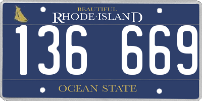 RI license plate 136669
