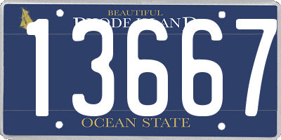 RI license plate 13667