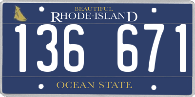 RI license plate 136671