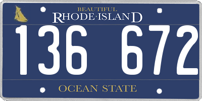 RI license plate 136672