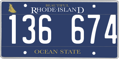 RI license plate 136674