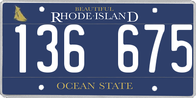 RI license plate 136675