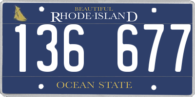 RI license plate 136677