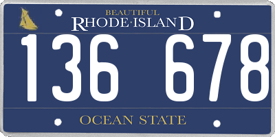 RI license plate 136678