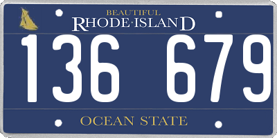 RI license plate 136679