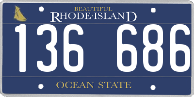 RI license plate 136686