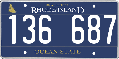 RI license plate 136687