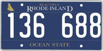 RI license plate 136688