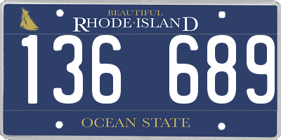RI license plate 136689
