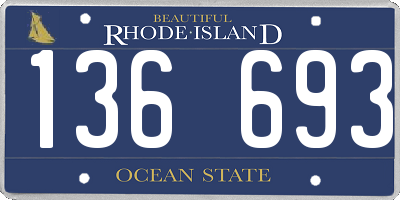 RI license plate 136693