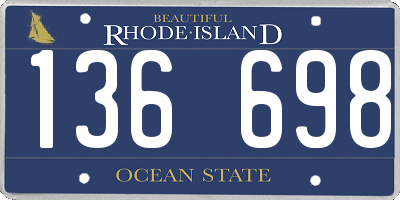 RI license plate 136698