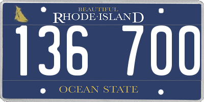 RI license plate 136700