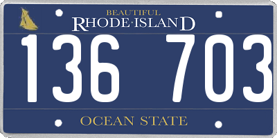 RI license plate 136703