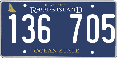 RI license plate 136705
