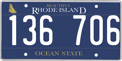 RI license plate 136706