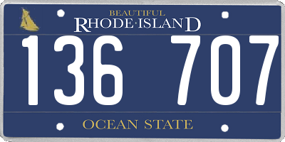 RI license plate 136707