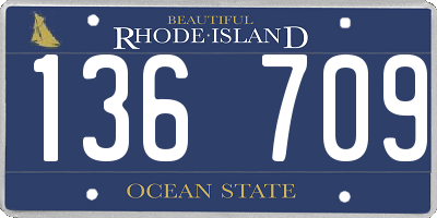 RI license plate 136709