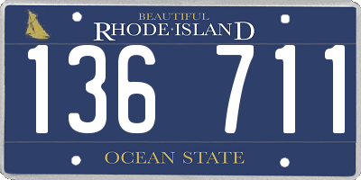 RI license plate 136711