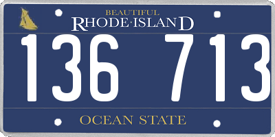 RI license plate 136713