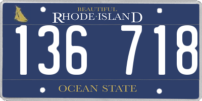 RI license plate 136718