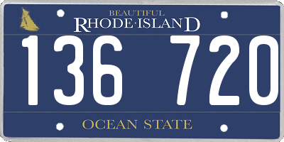 RI license plate 136720