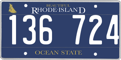 RI license plate 136724