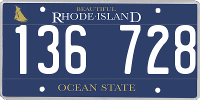 RI license plate 136728