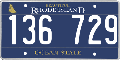 RI license plate 136729