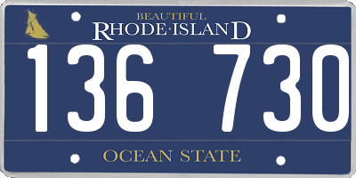 RI license plate 136730