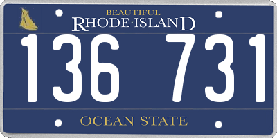 RI license plate 136731