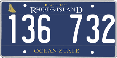 RI license plate 136732