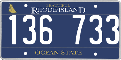 RI license plate 136733