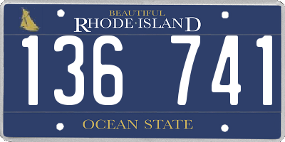 RI license plate 136741