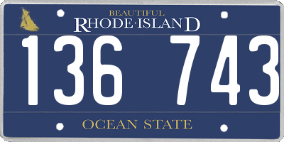 RI license plate 136743