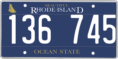 RI license plate 136745