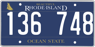 RI license plate 136748