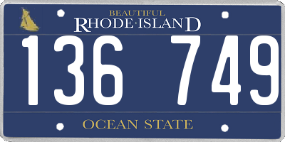 RI license plate 136749
