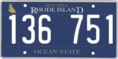 RI license plate 136751