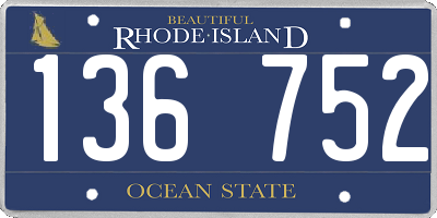 RI license plate 136752