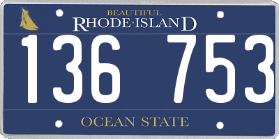 RI license plate 136753